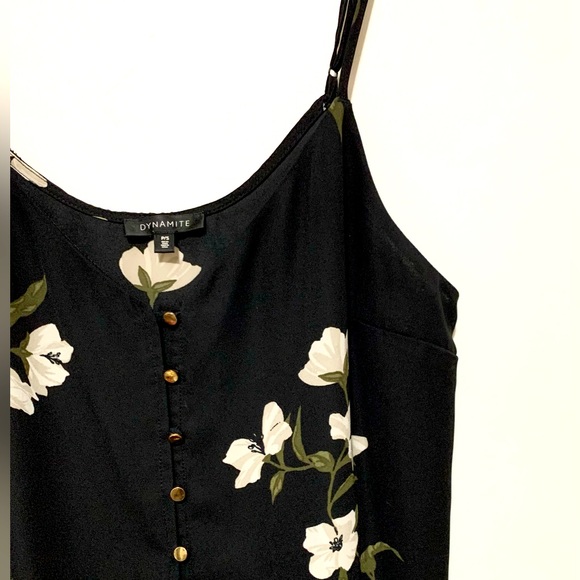 Dynamite Floral Cami w Gold buttons - Picture 2 of 5